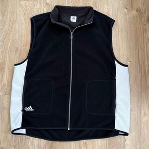 adidas Black and White Sleeveless Zip Vest